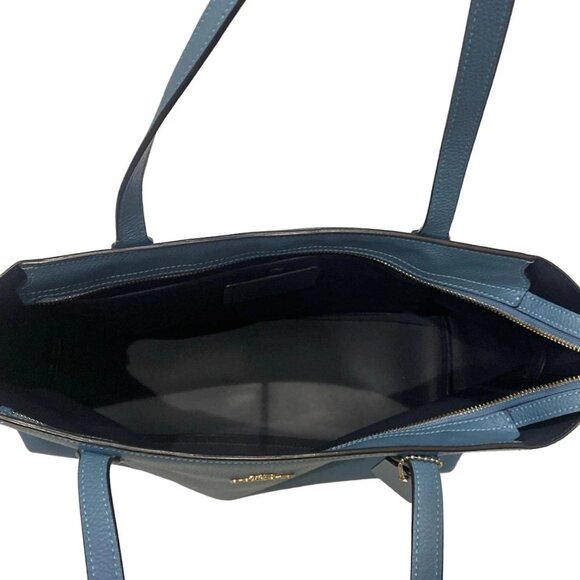 Auth COACH Central Tote with Zip 69424 Light Blue Leather - Tote Bag - Picture 6 of 11